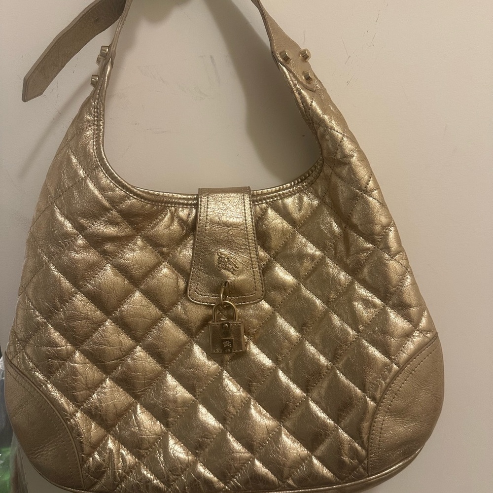 Burberry Y2K Gold Quilted Women's Bag